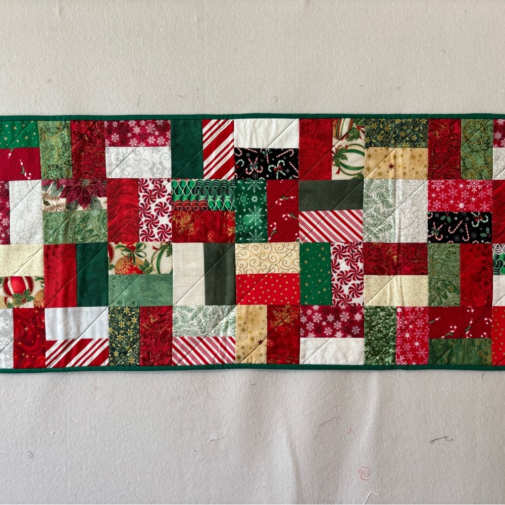 Handmade quilted Christmas table runner